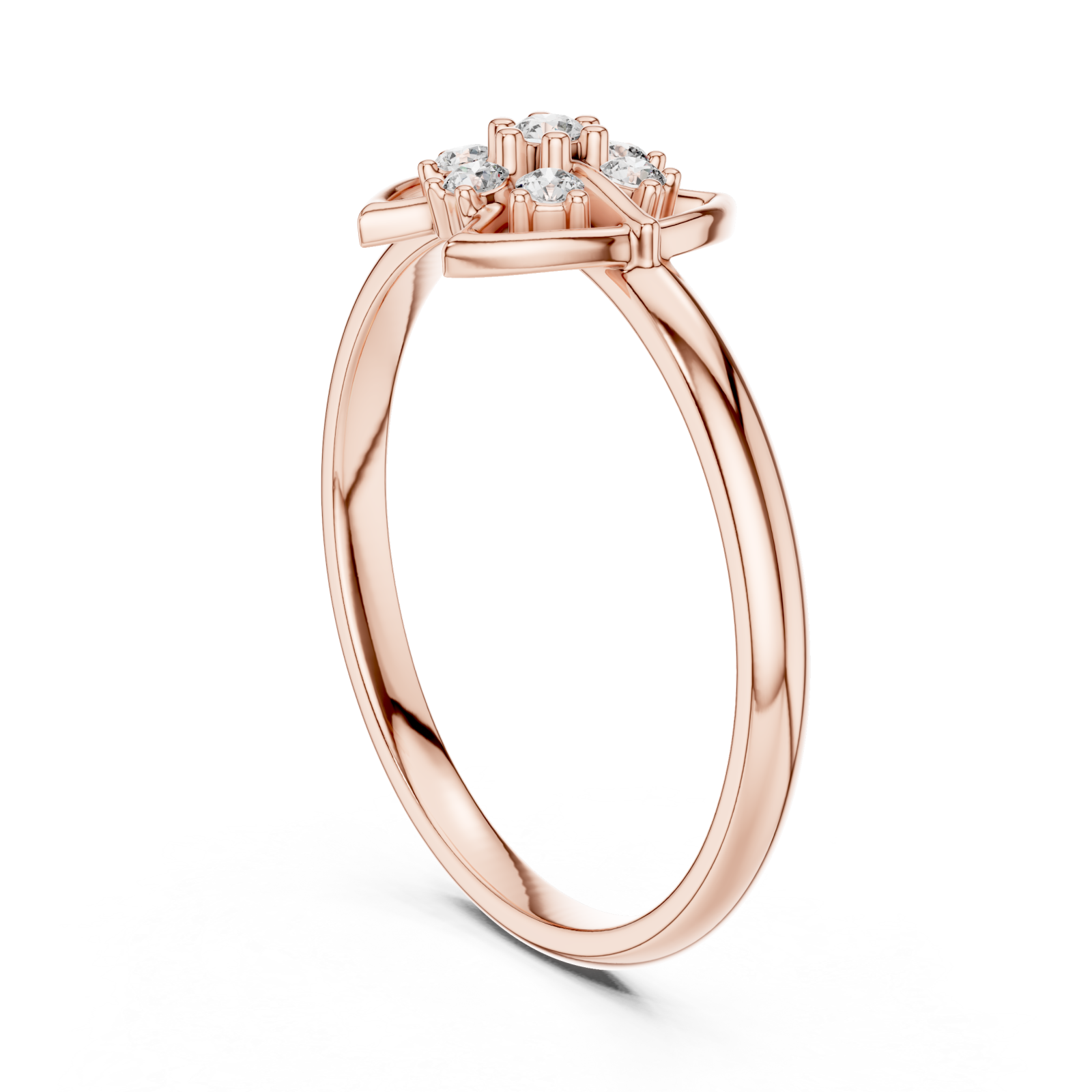 Rose Gold Petal Radiance Ring Left View