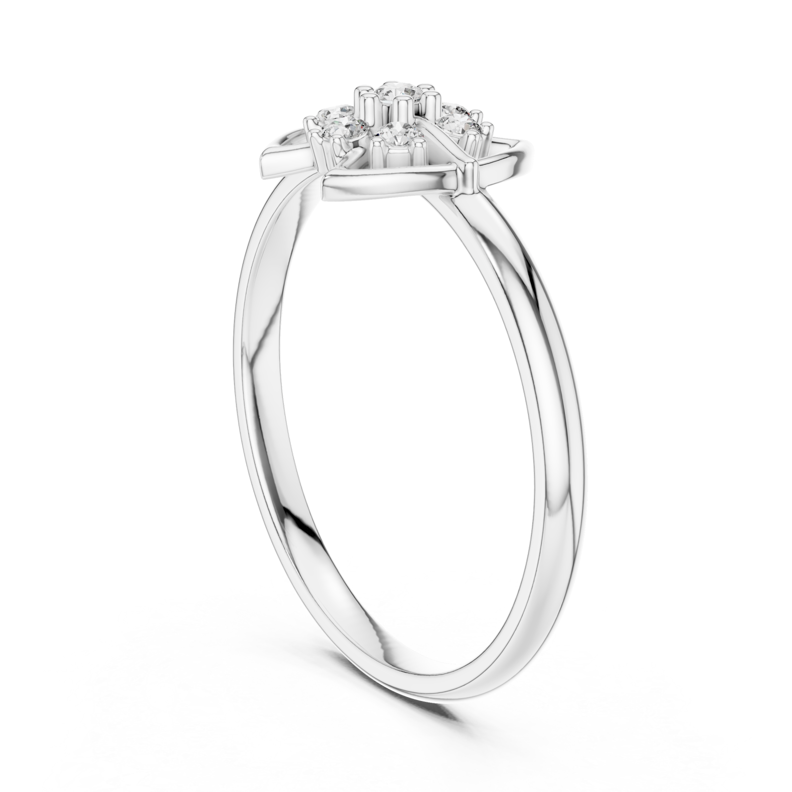  White Gold Petal Radiance Ring Left View