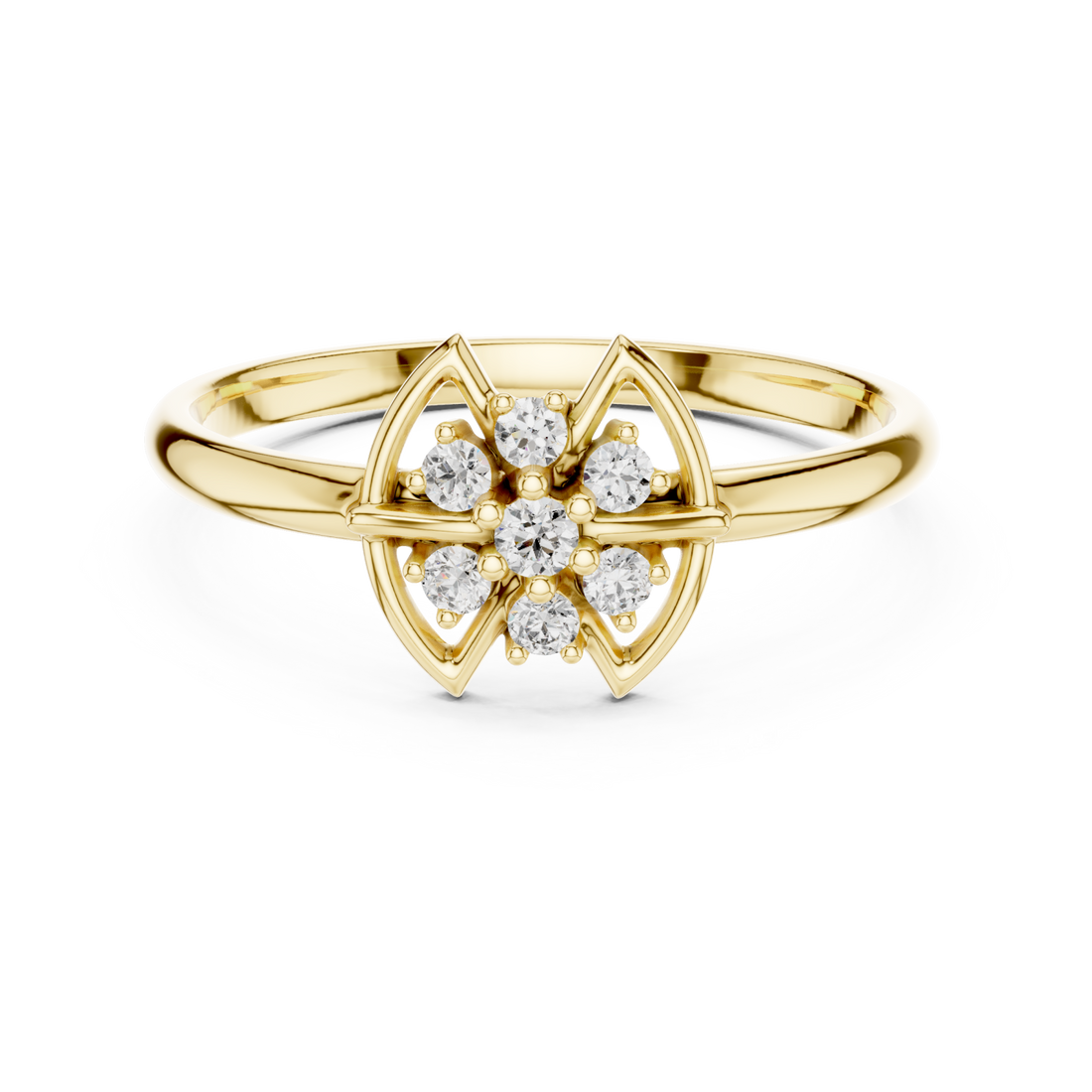 Gold Petal Radiance Ring Right View