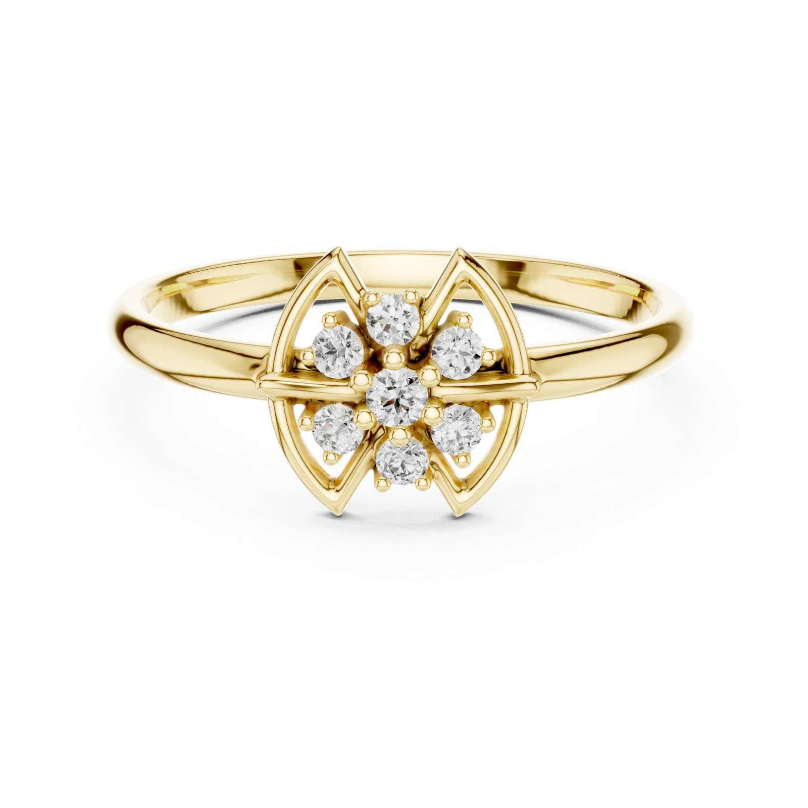  Gold Petal Radiance Ring Front View