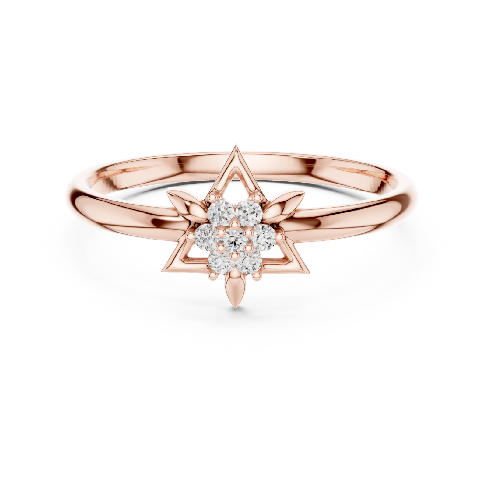  Rose Gold Twilight Cluster Ring Front View