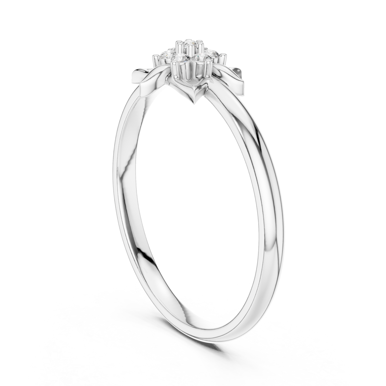  White Gold Twilight Cluster Ring Left View