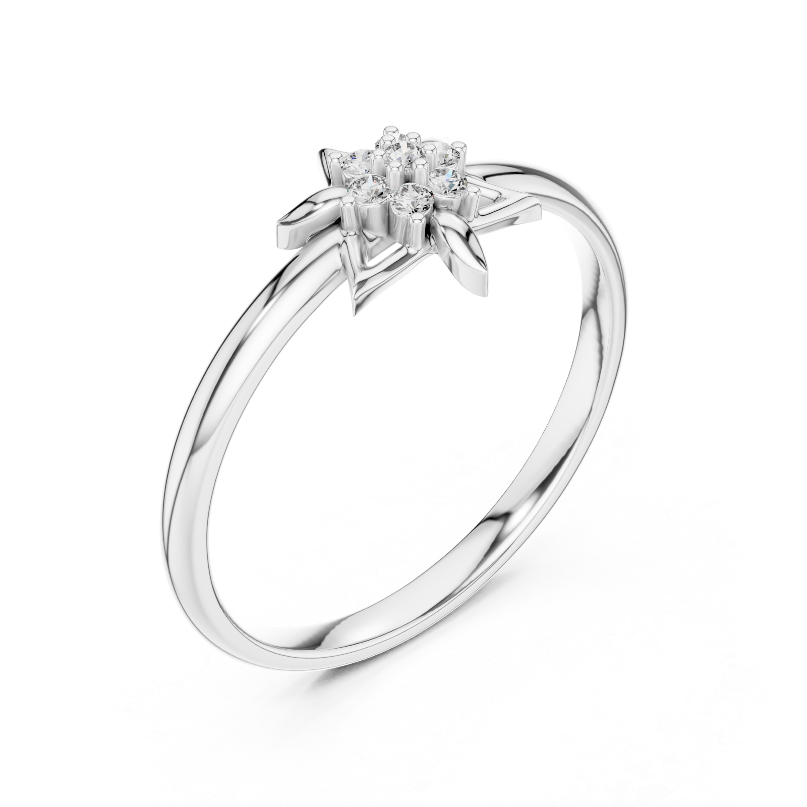  White Gold Twilight Cluster Ring Right View