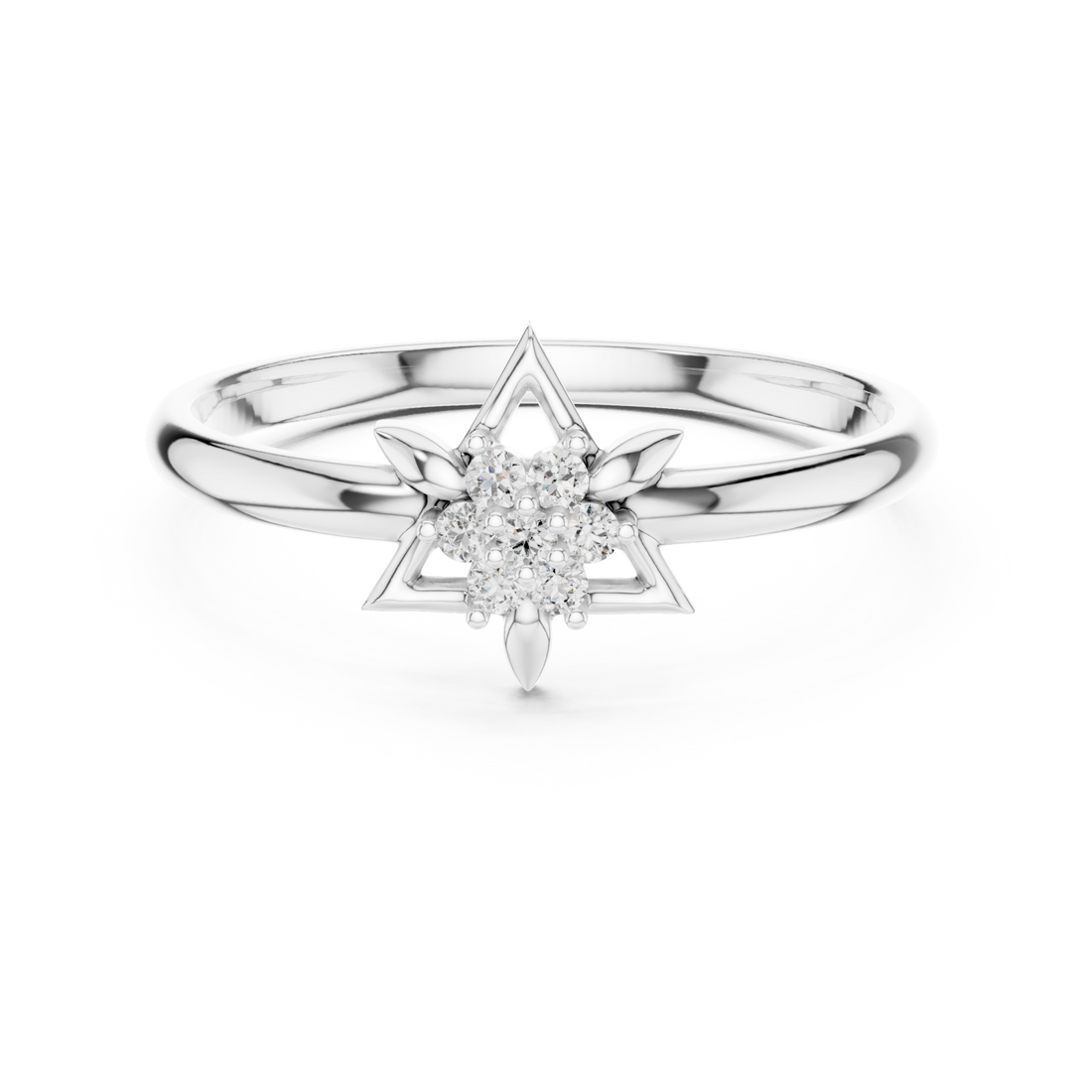  White Gold Twilight Cluster Ring Right View