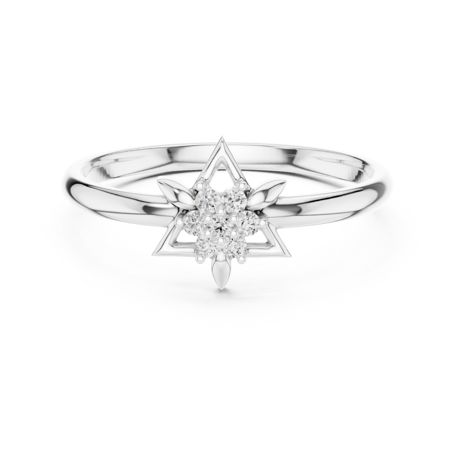  White Gold Twilight Cluster Ring Front View