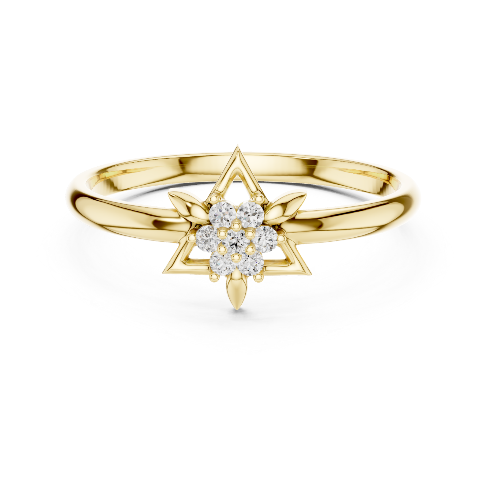  Gold Twilight Cluster Ring Front View