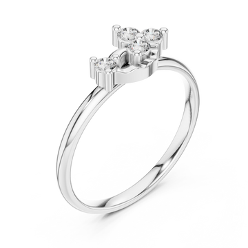  White Gold Halo Crest Ring Right View