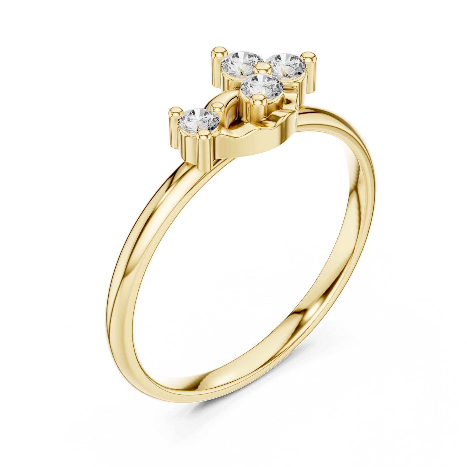 Gold Halo Crest Ring Right View