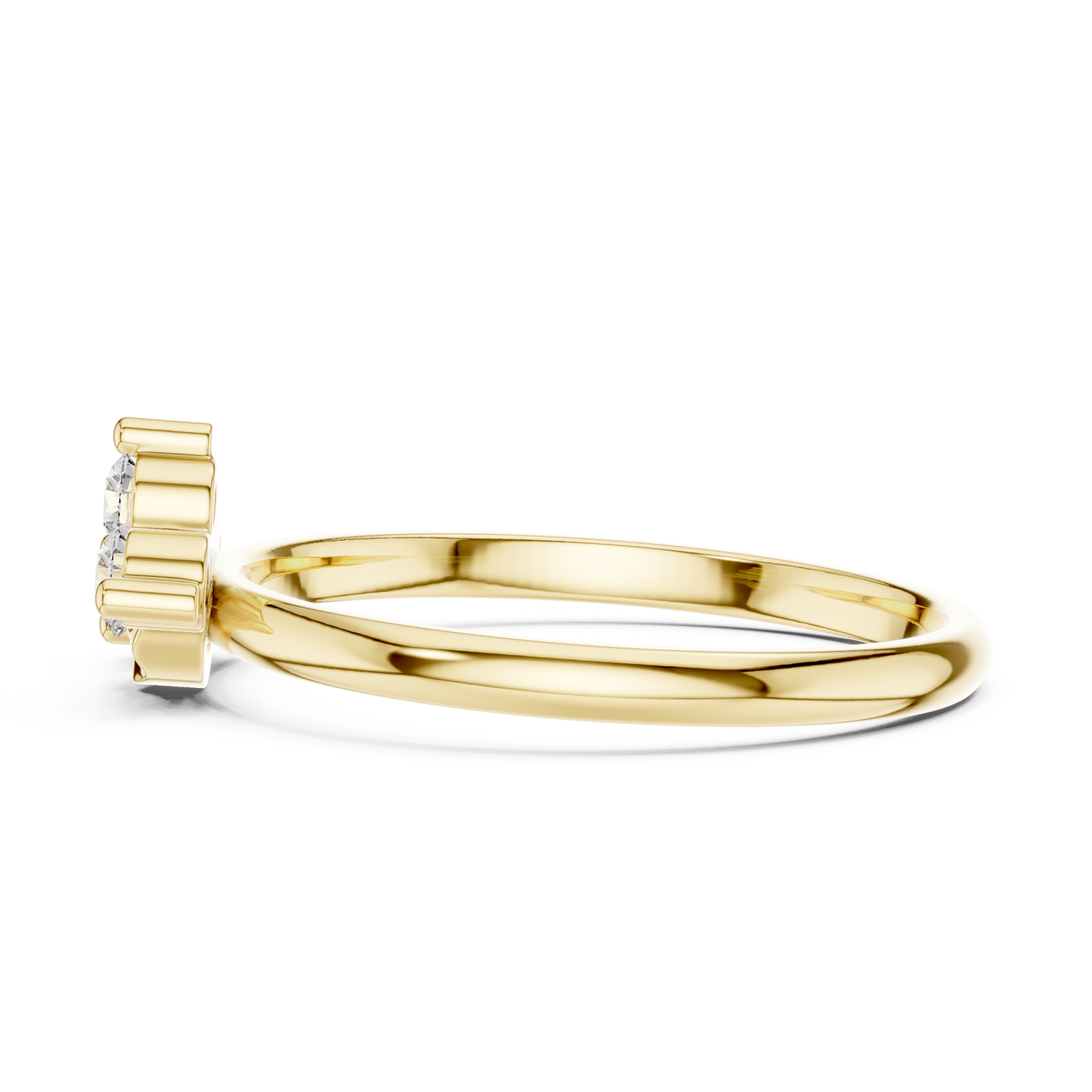  Gold Halo Crest Ring Side View