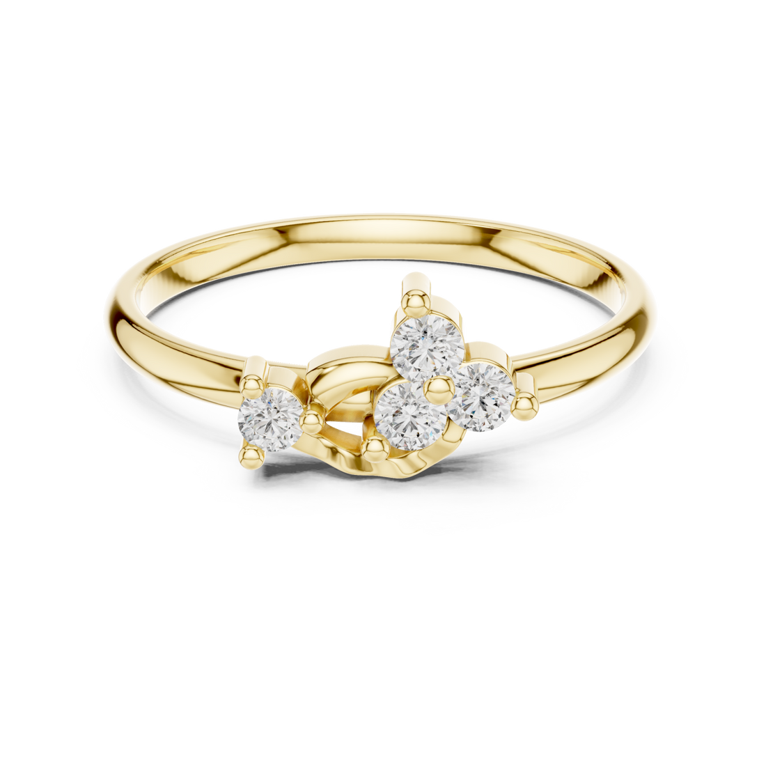 Gold Halo Crest Ring Right View