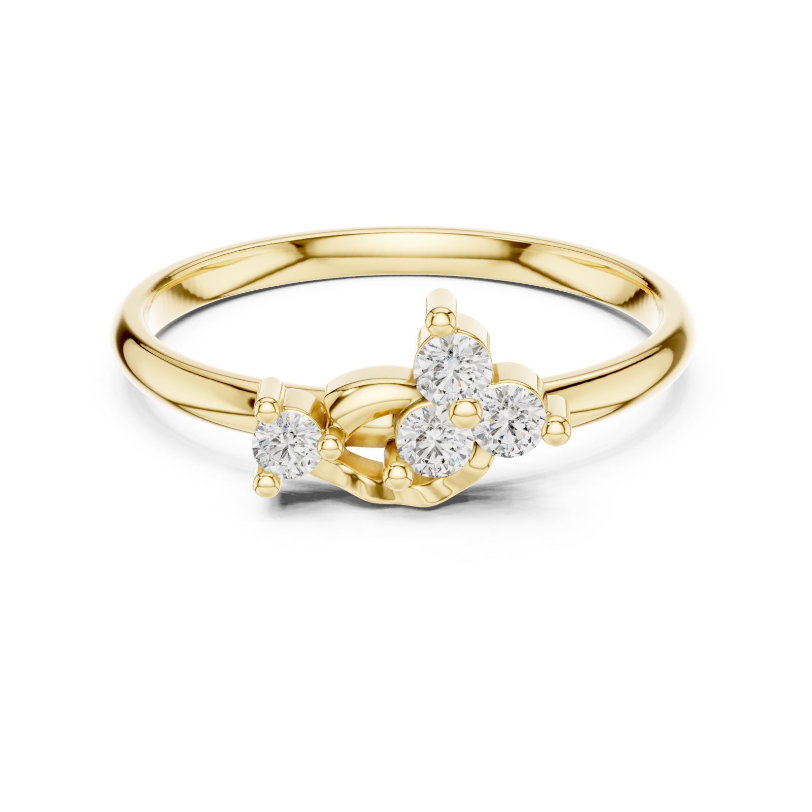  Gold Halo Crest Ring Front View