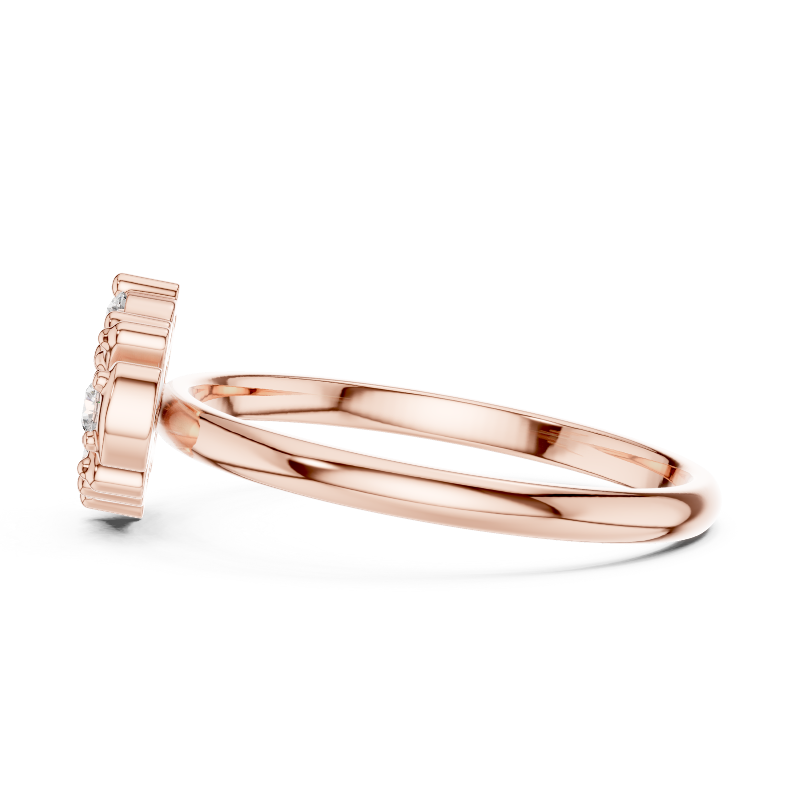  Rose Gold Opal Whisper Ring Side View