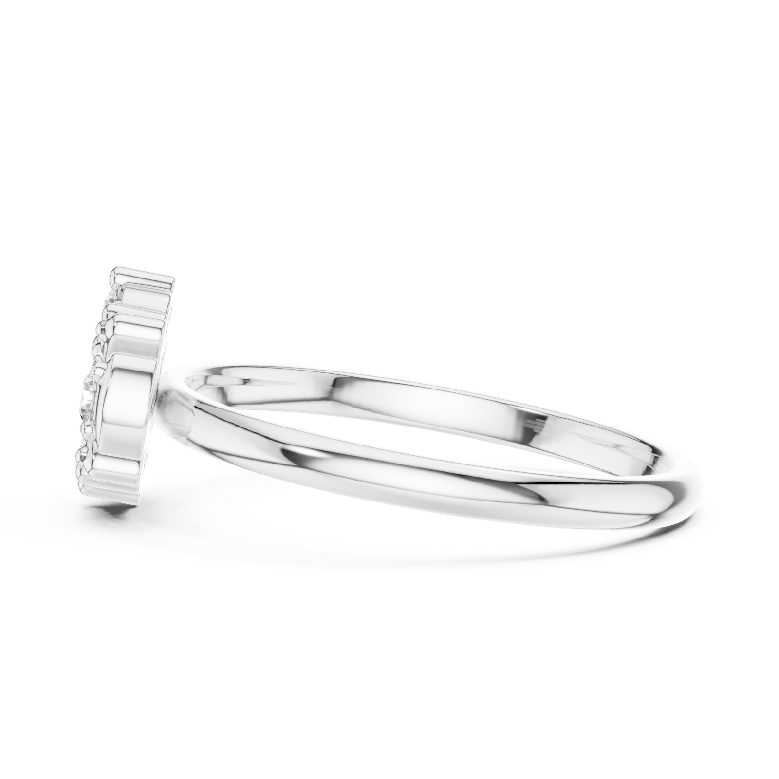  White Gold Opal Whisper Ring Side View
