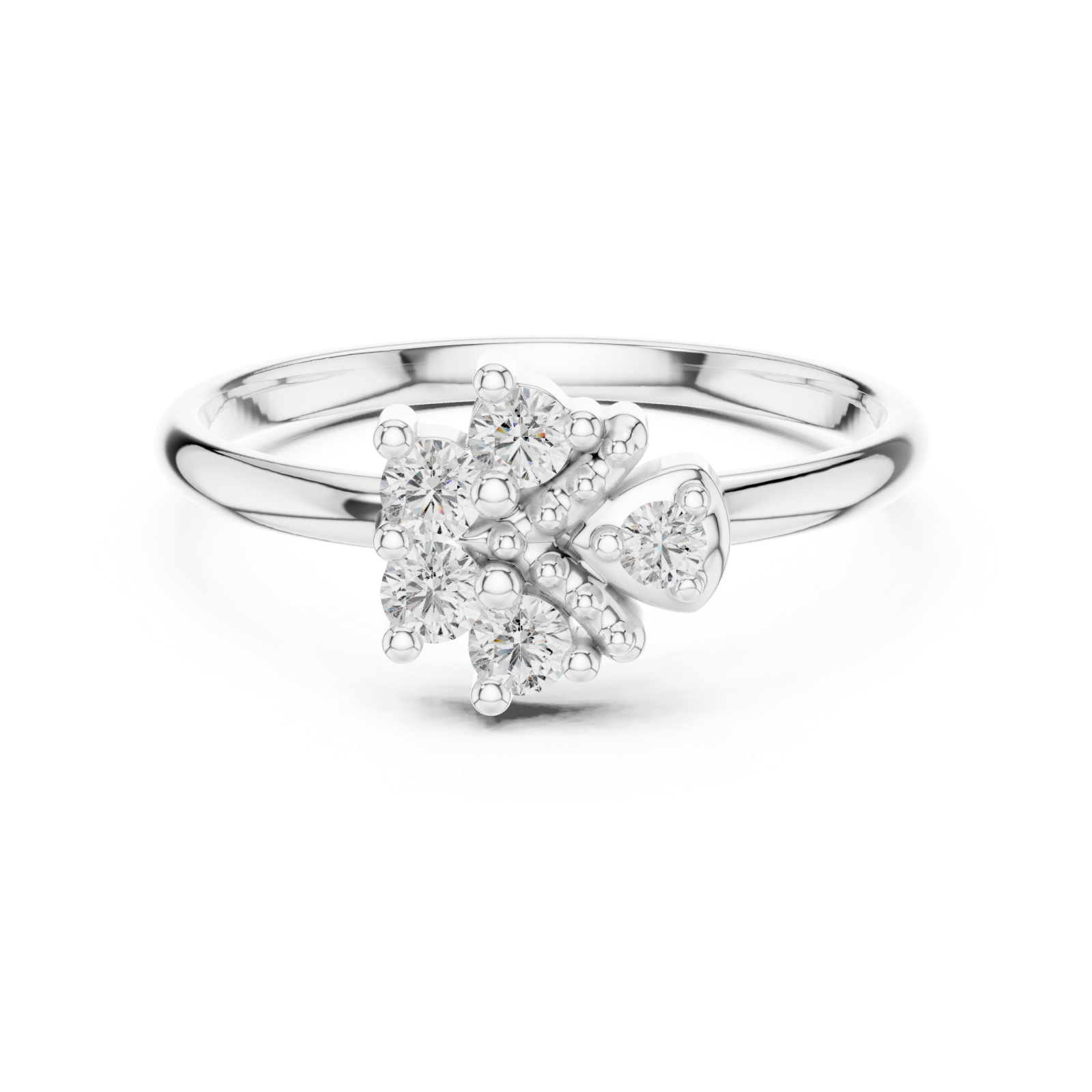  White Gold Opal Whisper Ring Front View