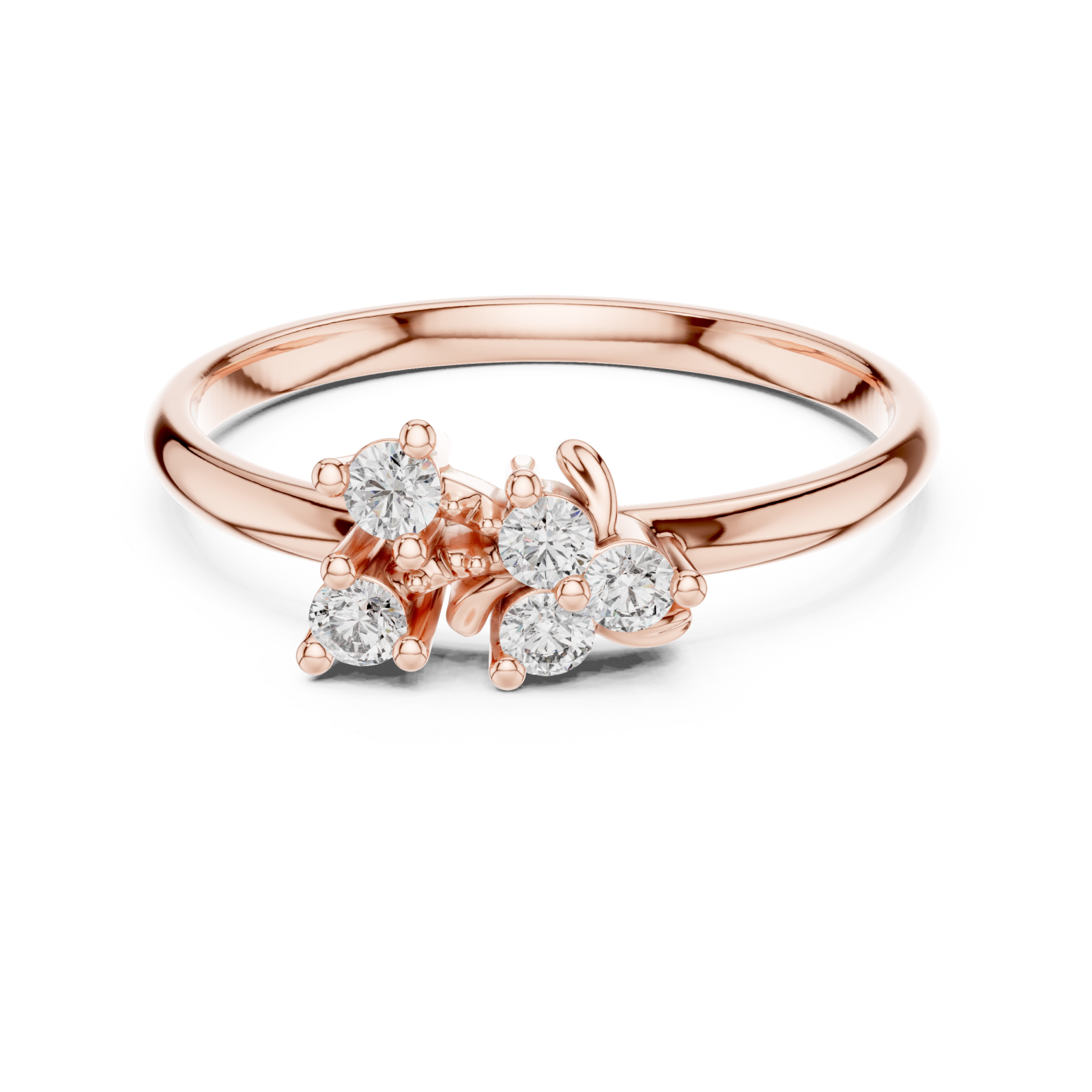  Rose Gold Bliss Crest Ring Front View