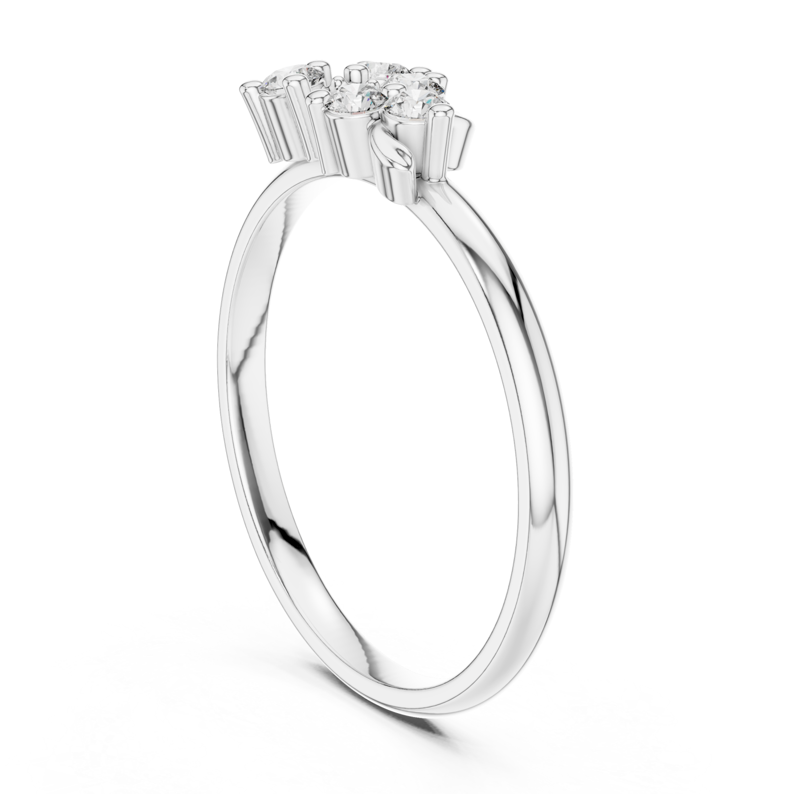  White Gold Bliss Crest Ring Left View