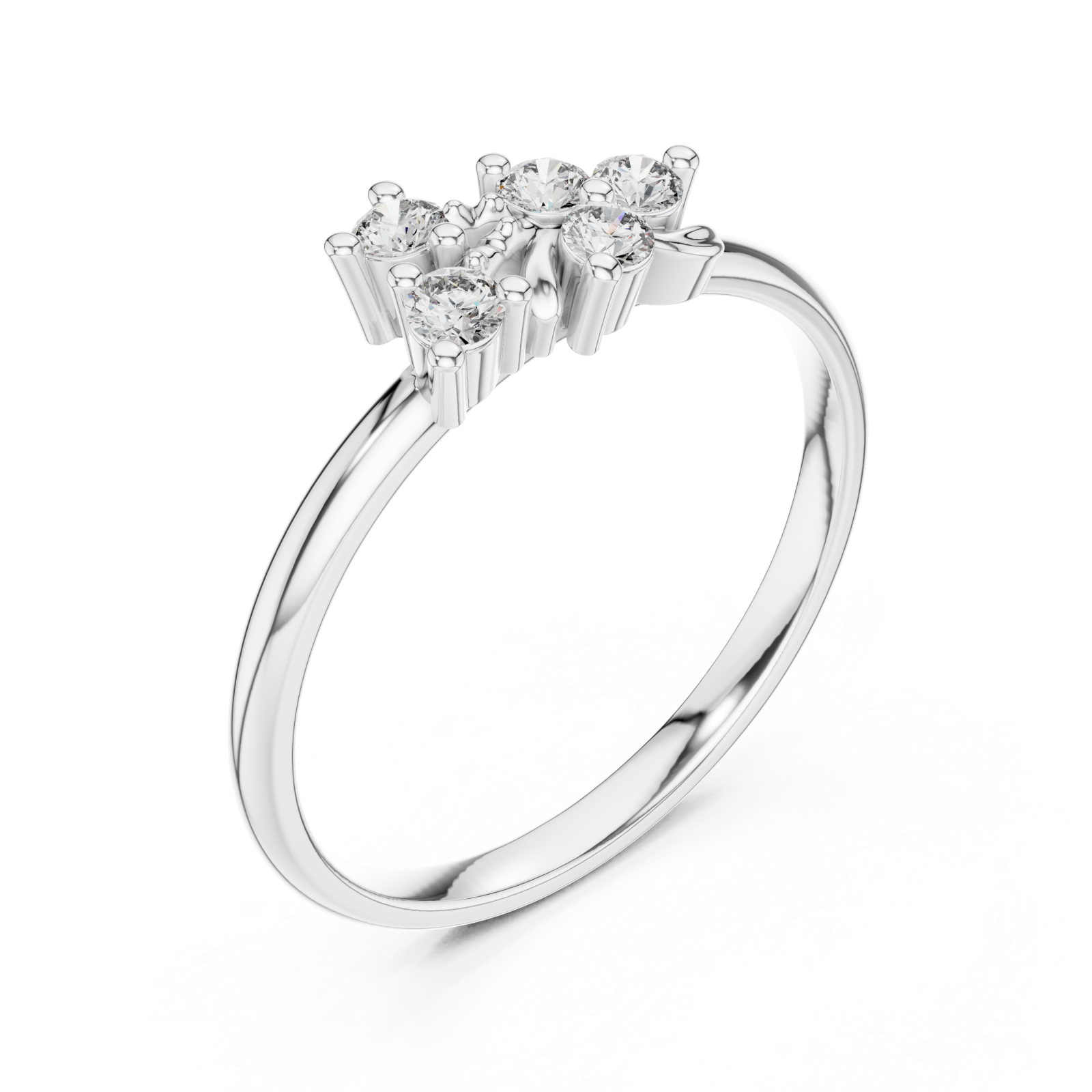  White Gold Bliss Crest Ring Right View