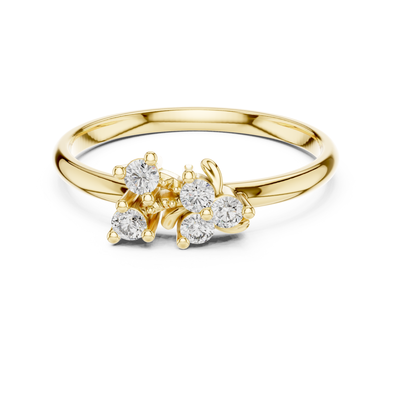  Gold Bliss Crest Ring Front View