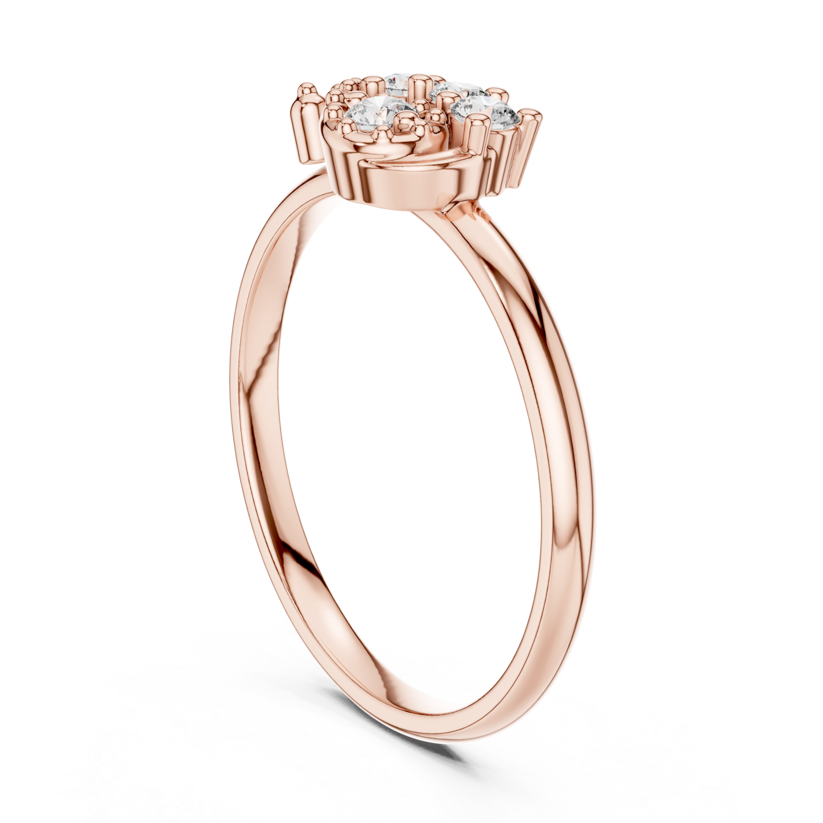  Rose Gold Eden Cluster Ring Left View