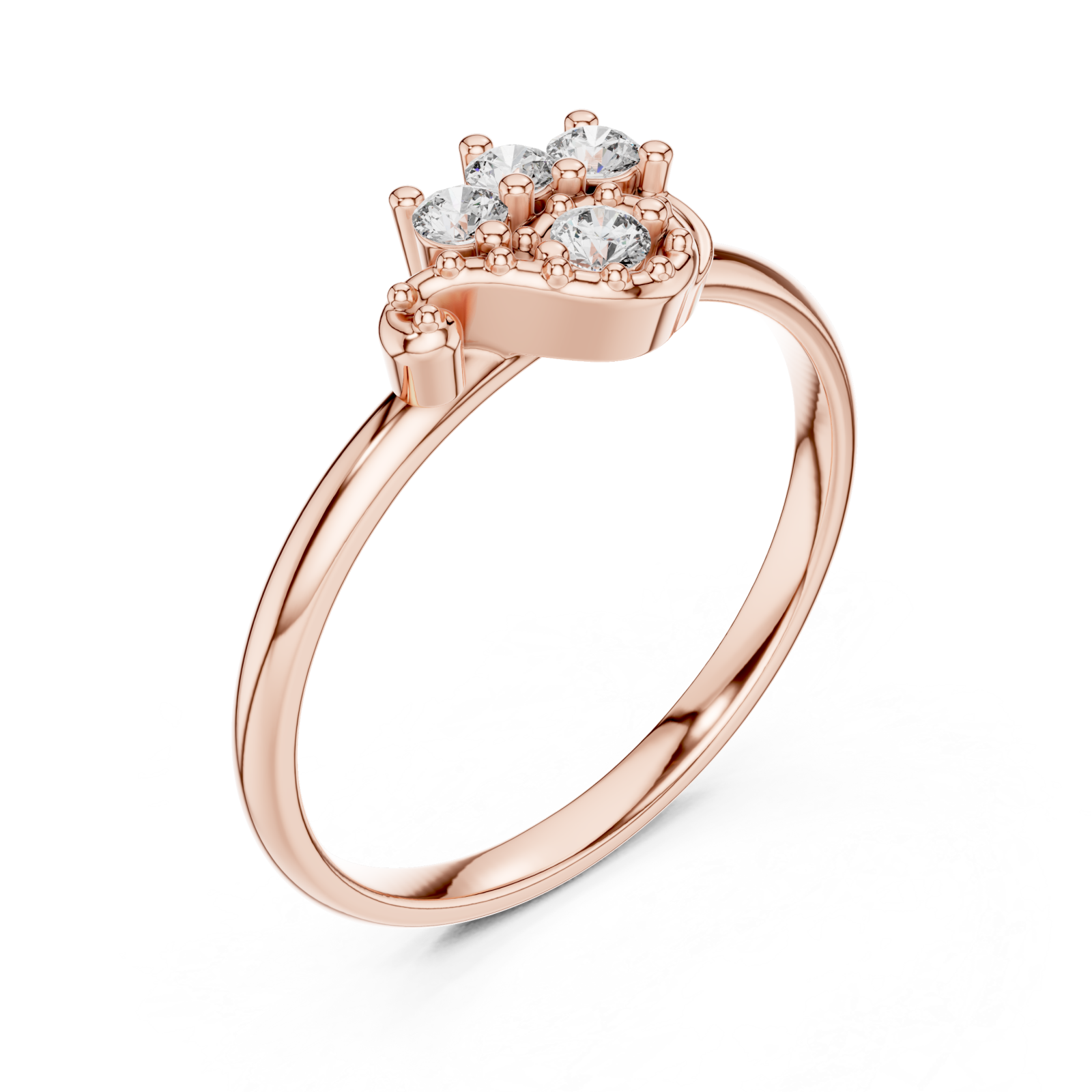  Rose Gold Eden Cluster Ring Right View