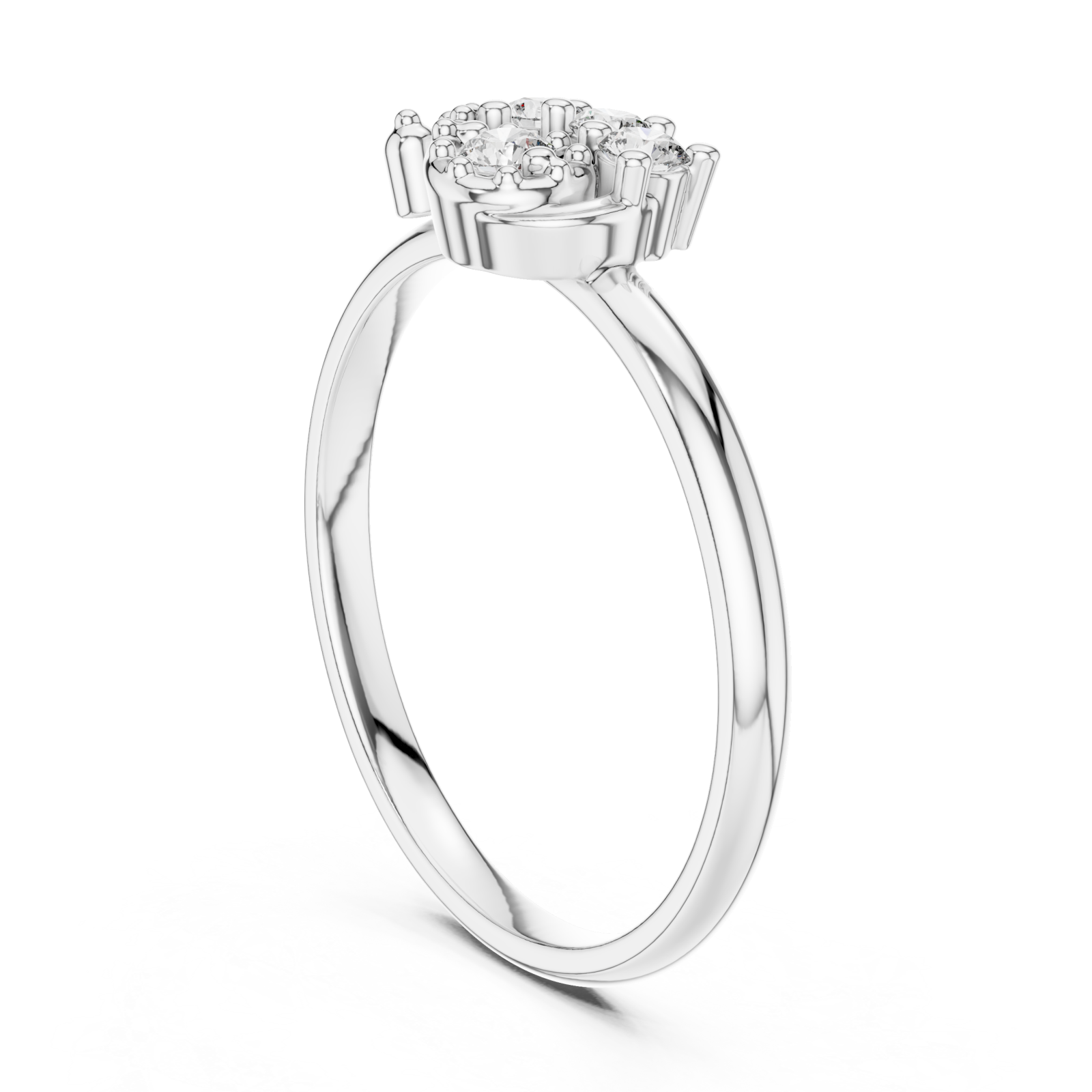  White Gold Eden Cluster Ring Left View