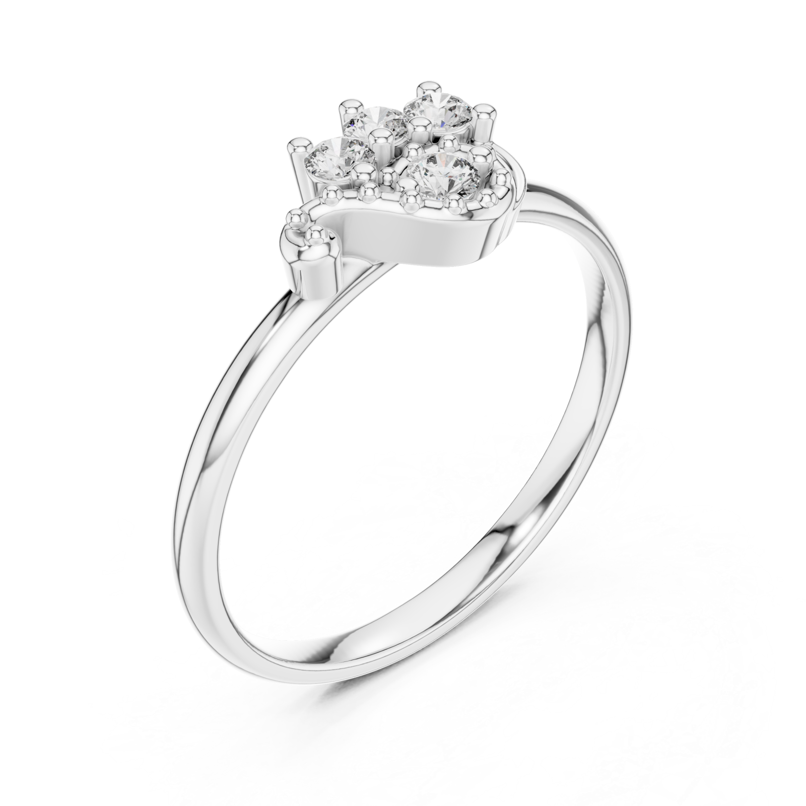  White Gold Eden Cluster Ring Right View