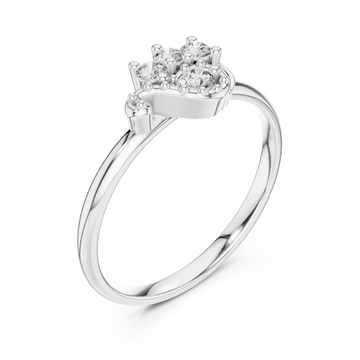  White Gold Eden Cluster Ring Right View