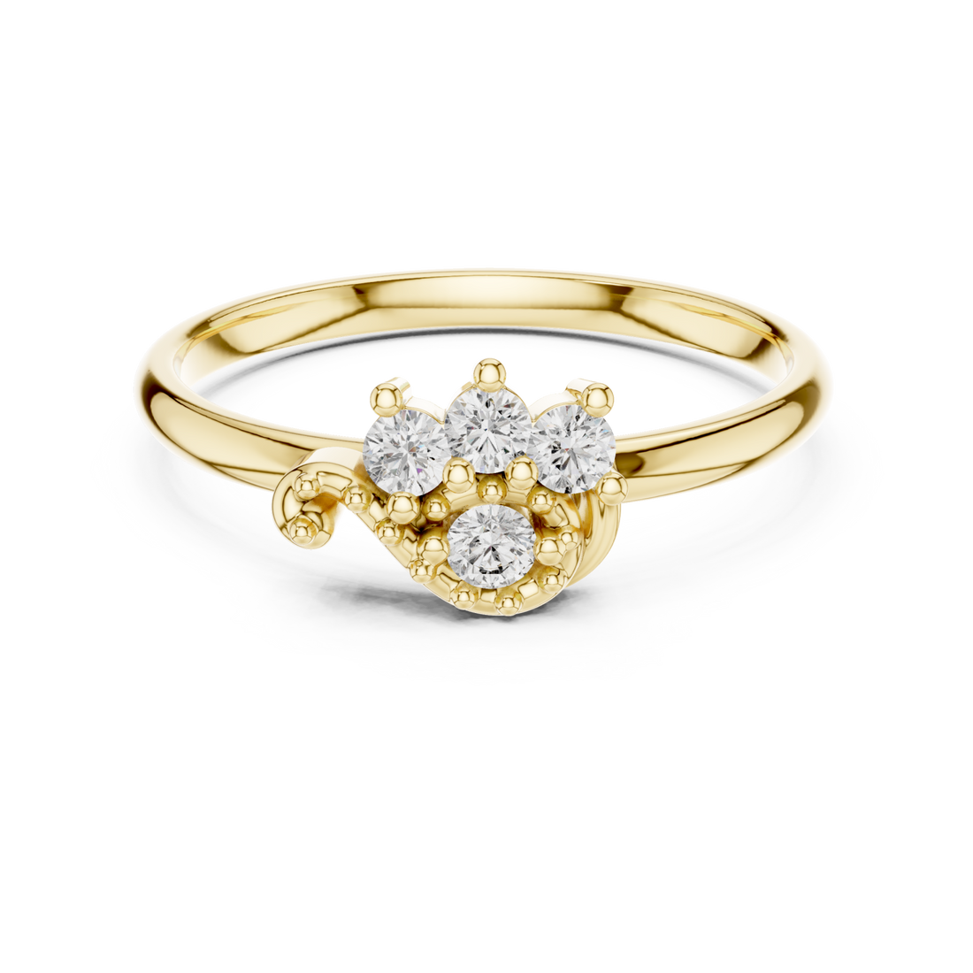 Gold Eden Cluster Ring Right View
