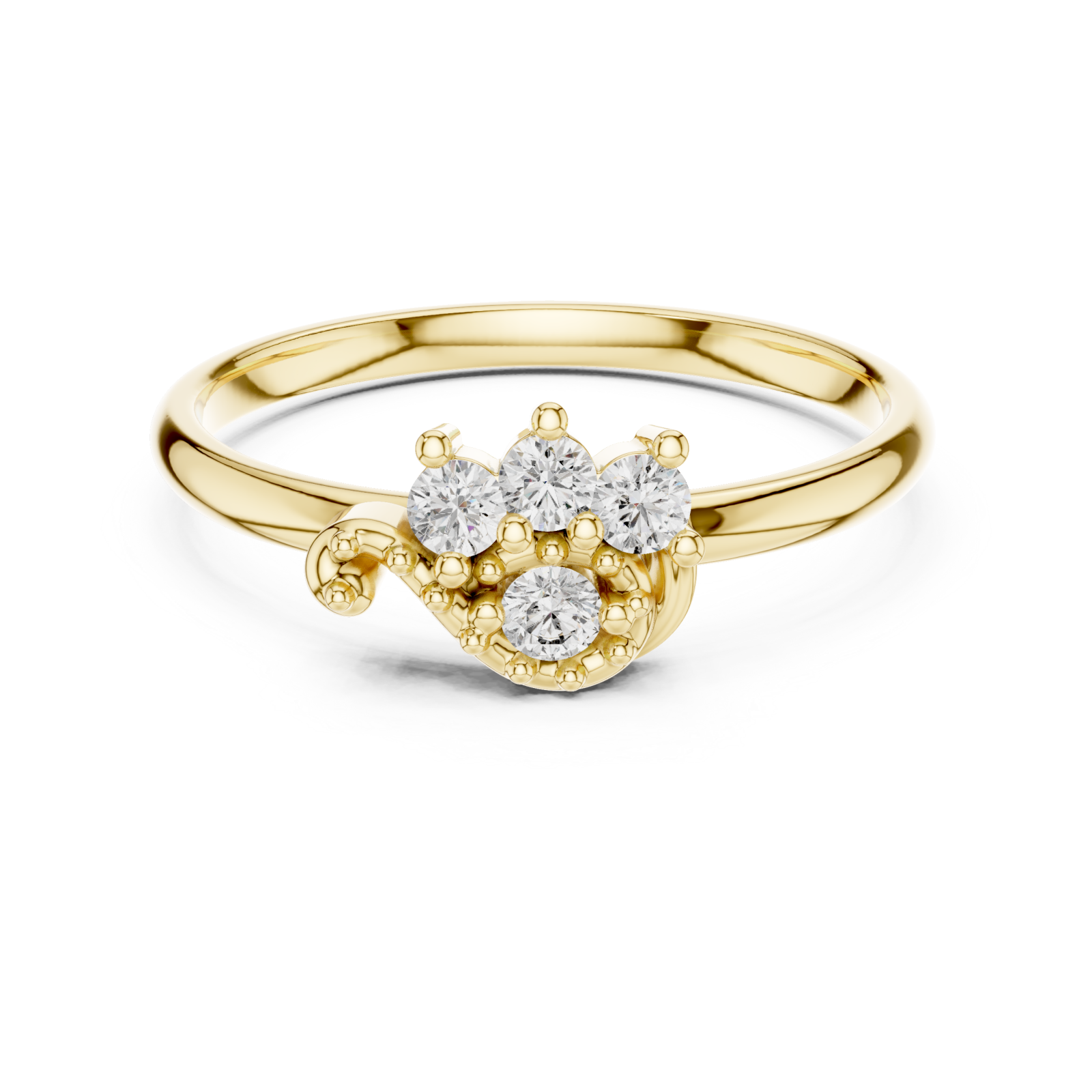  Gold Eden Cluster Ring Front View