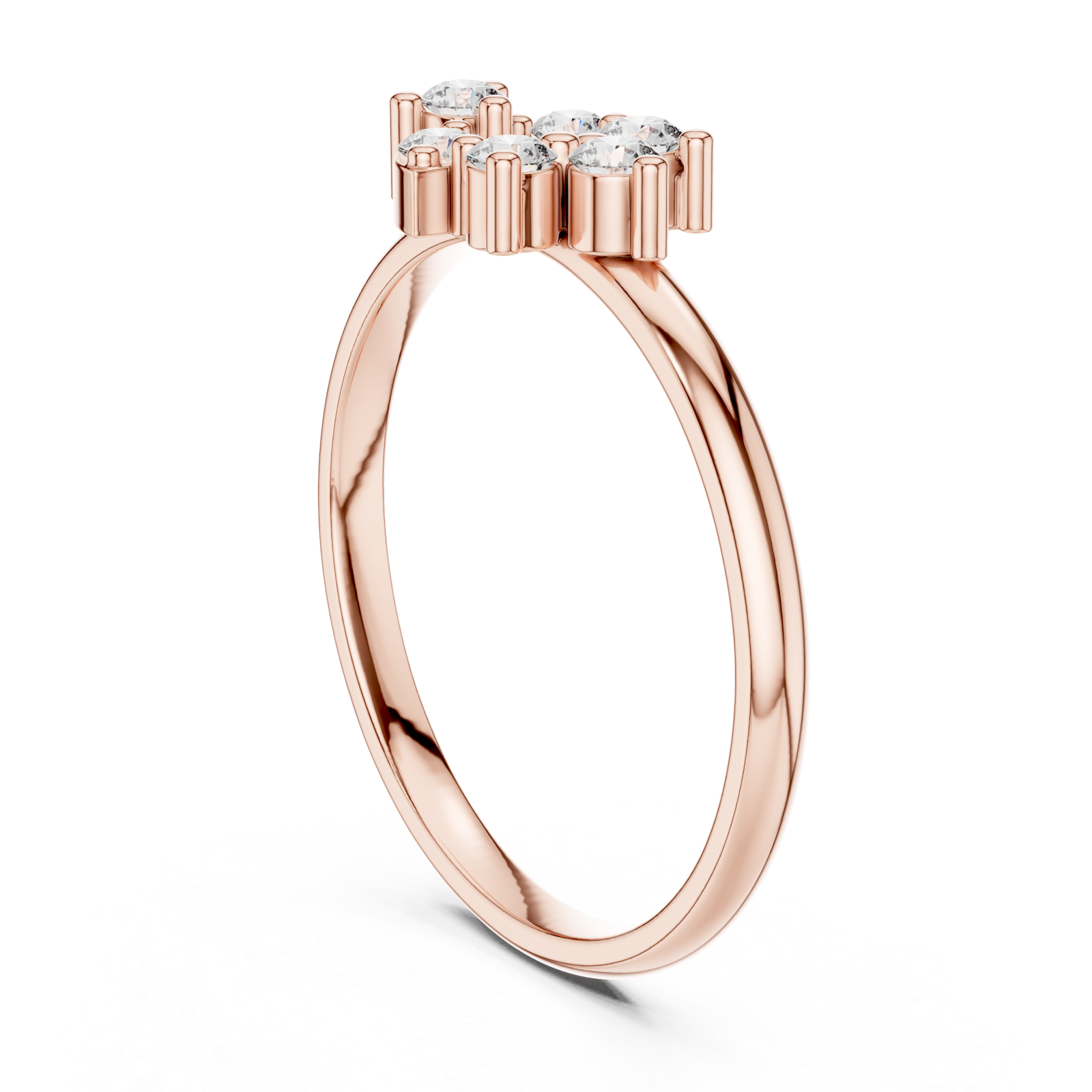  Rose Gold Opaline Cluster Ring Left View