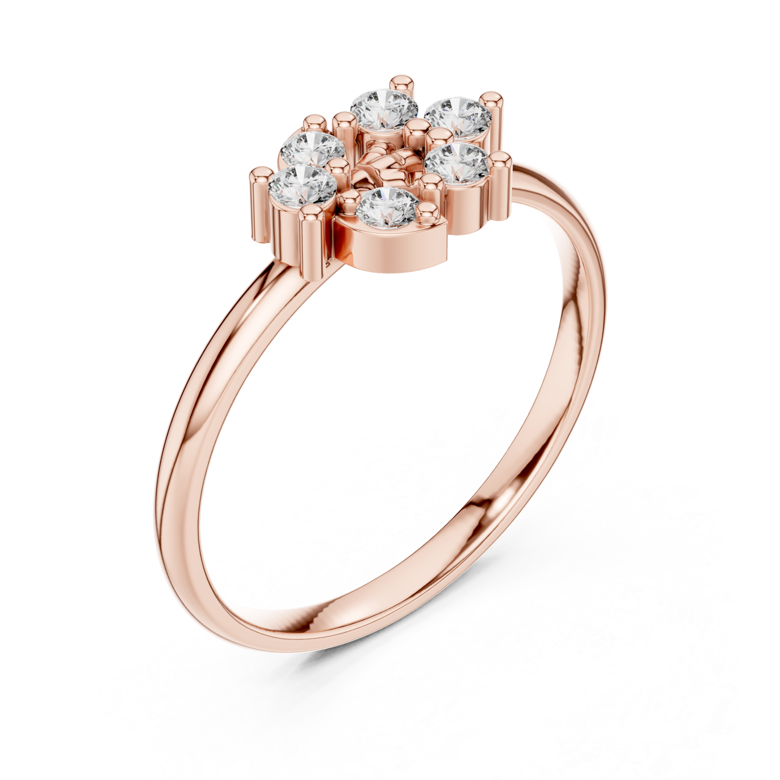  Rose Gold Opaline Cluster Ring Right View