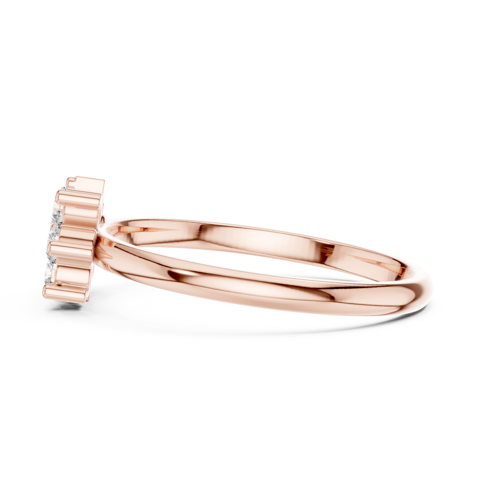  Rose Gold Opaline Cluster Ring Side View