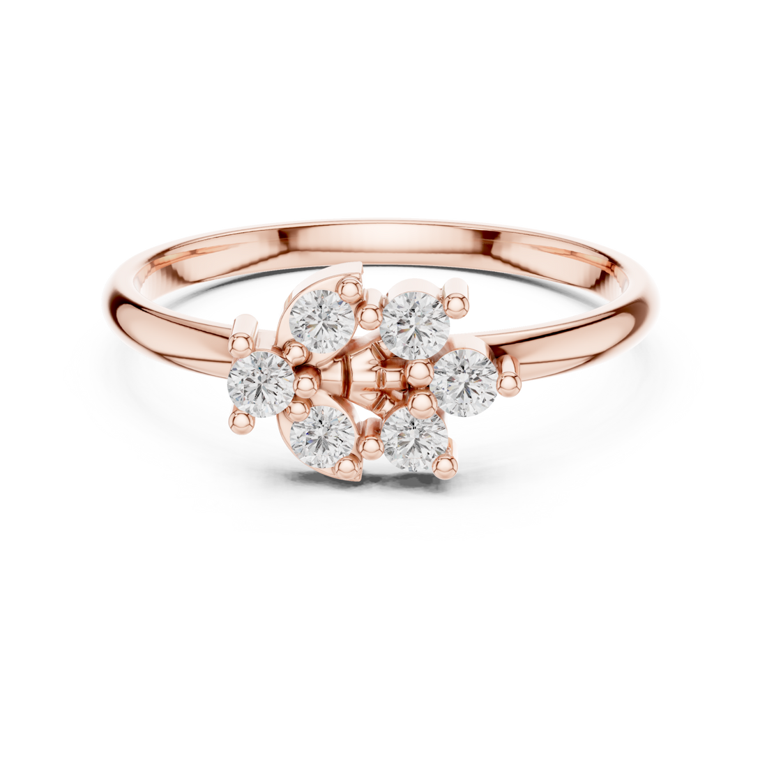  Rose Gold Opaline Cluster Ring Right View