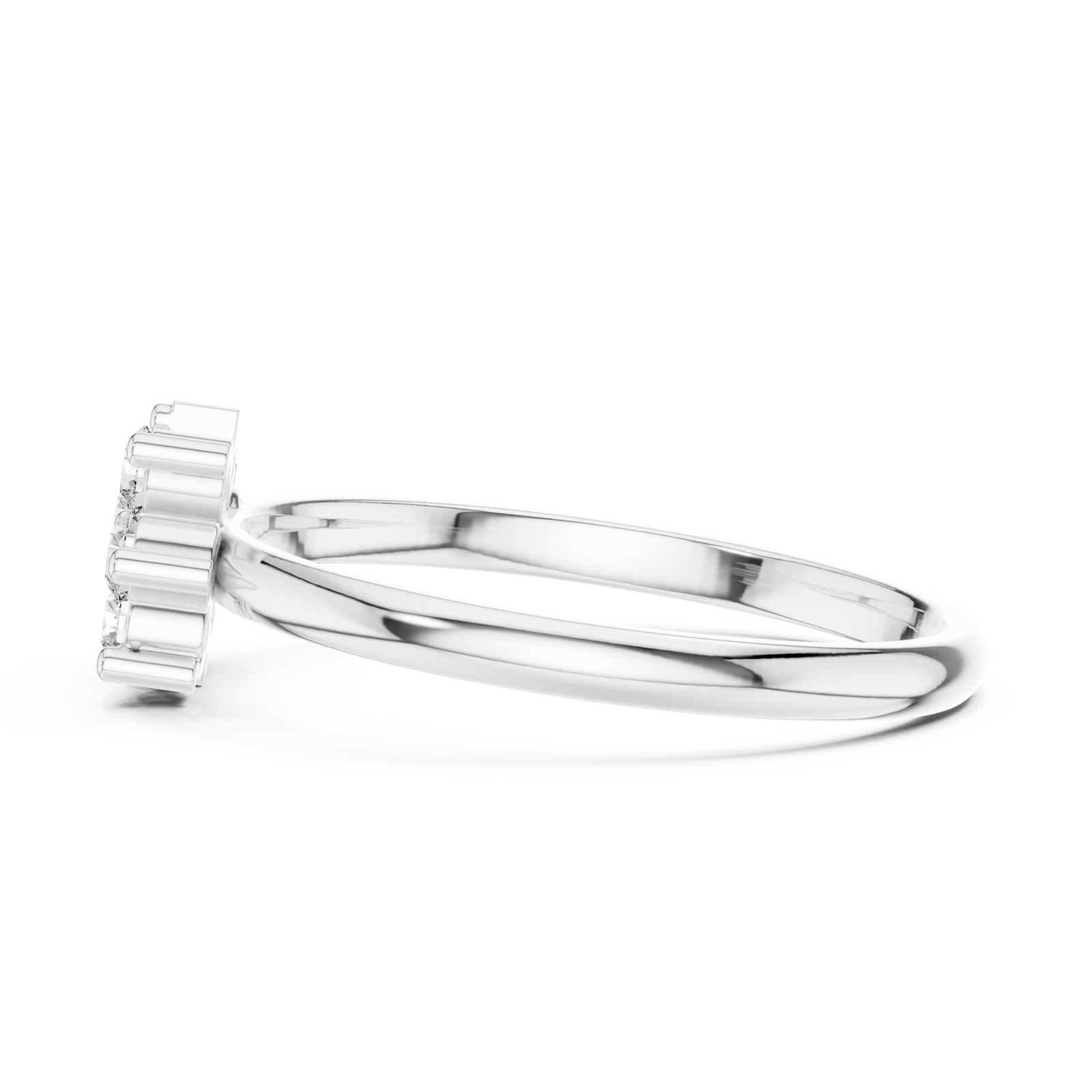  White Gold Opaline Cluster Ring Side View