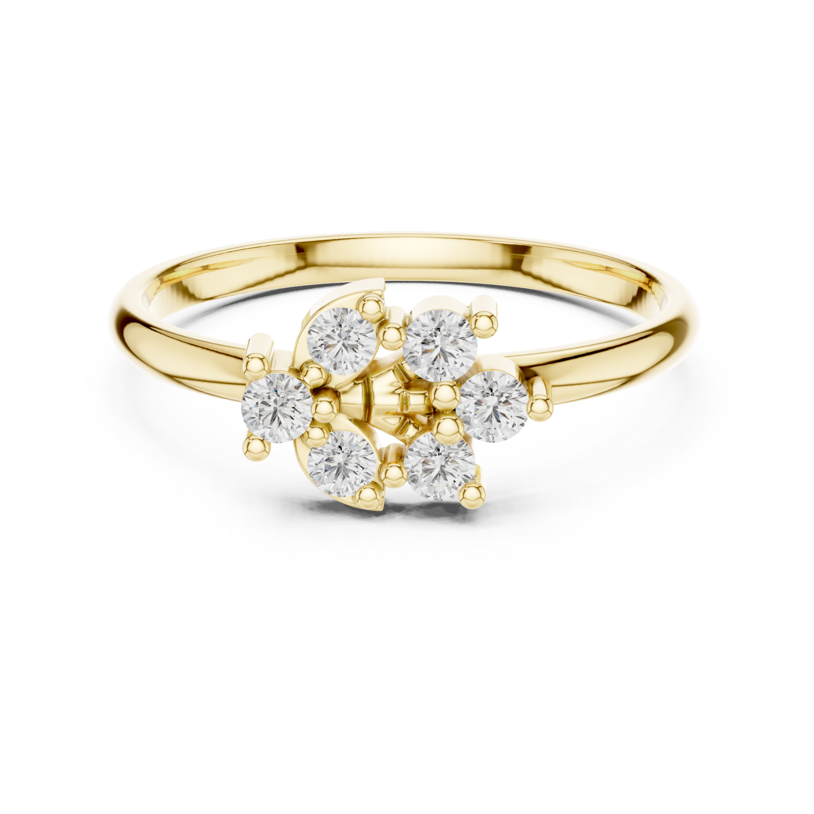  Gold Opaline Cluster Ring Front View