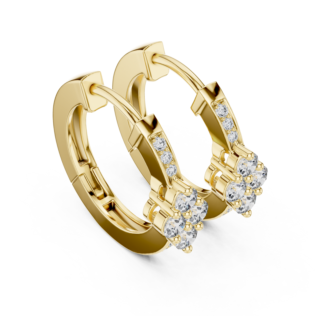 Gold Serene Petal Embrace Mini Earrings Right View