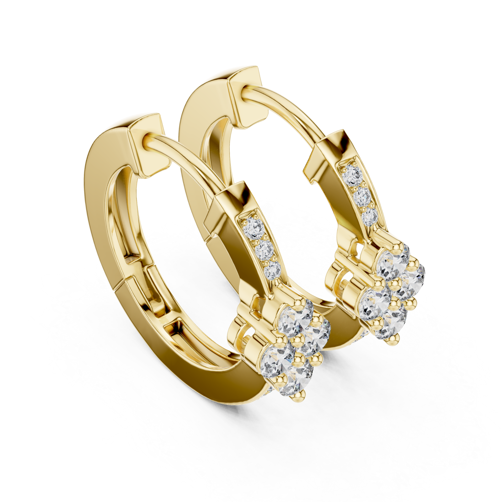 Gold Serene Petal Embrace Mini Earrings Right View