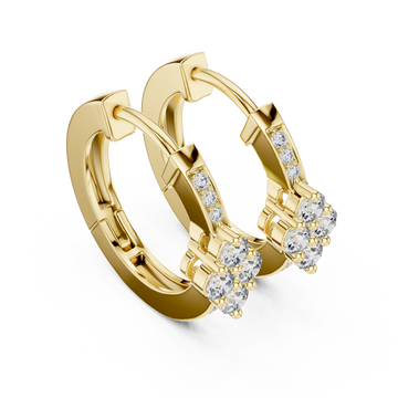 Gold Serene Petal Embrace Mini Earrings Right View