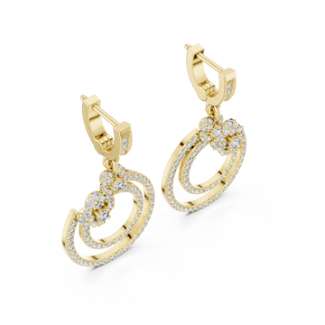 Gold Starlit Embrace Double Loop Ornate Earrings Right View