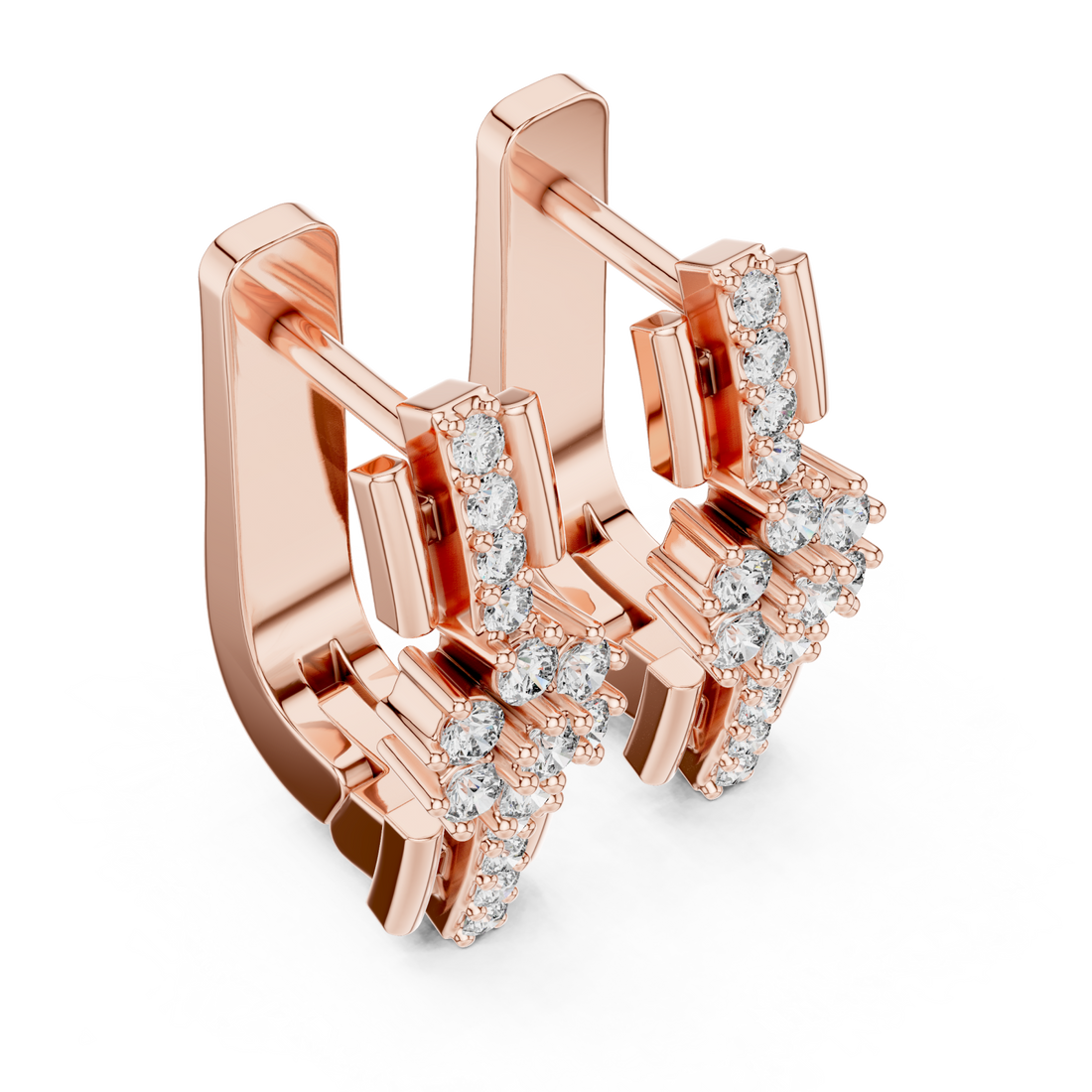  Rose Gold Starpoint Harmony Halo Stud Earrings Right View