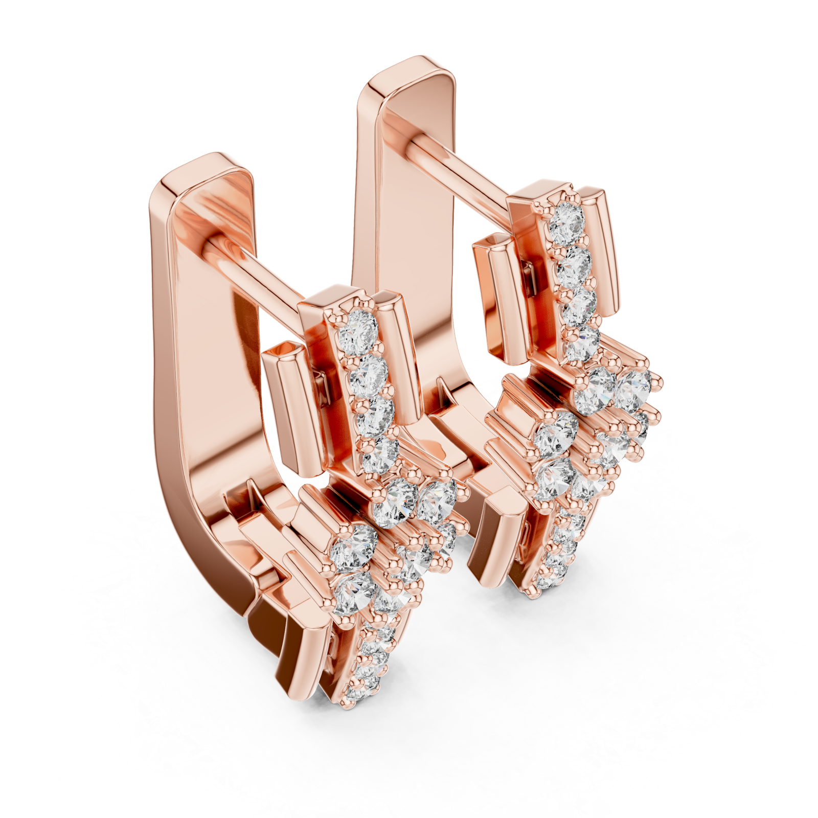  Rose Gold Starpoint Harmony Halo Stud Earrings Right View