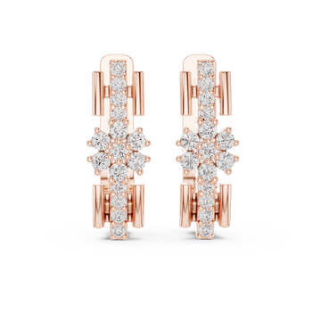  Rose Gold Starpoint Harmony Halo Stud Earrings Front View