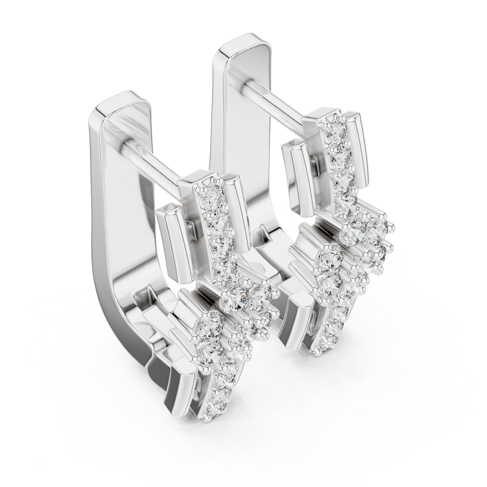  White Gold Starpoint Harmony Halo Stud Earrings Right View