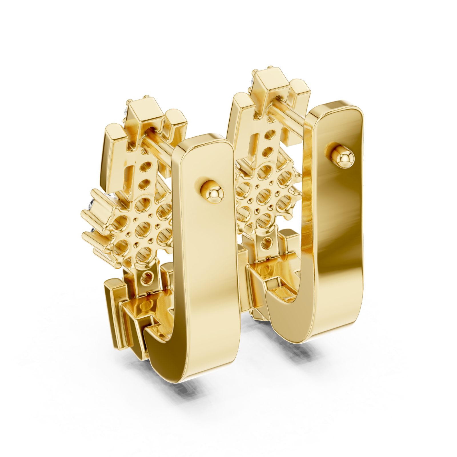  Gold Starpoint Harmony Halo Stud Earrings Side View