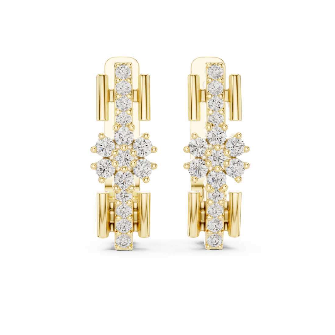 Gold Starpoint Harmony Halo Stud Earrings Right View
