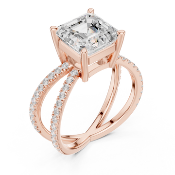  Rose Gold Eclipse Radiance Square Band Ring Right View