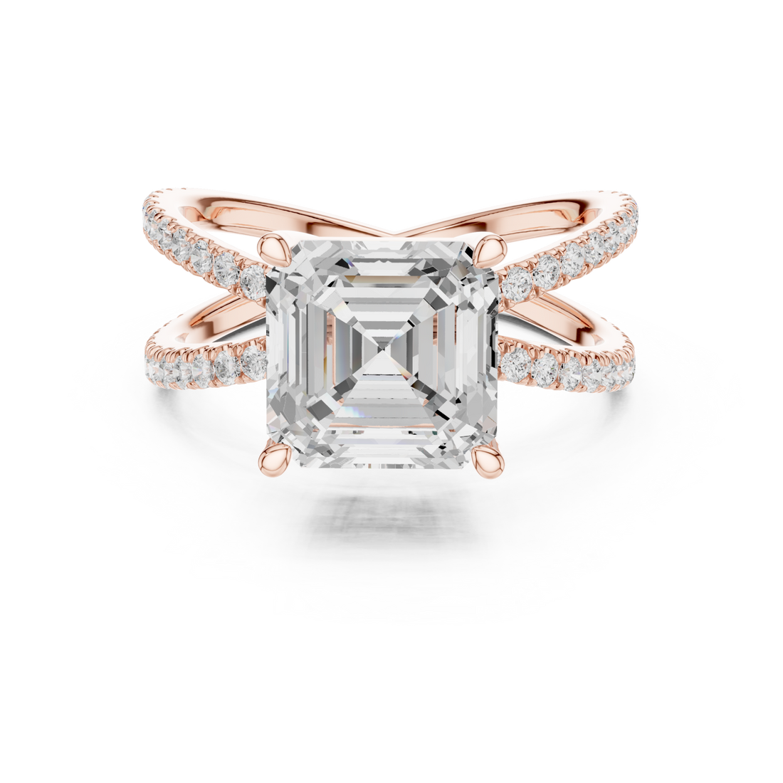  Rose Gold Eclipse Radiance Square Band Ring Right View