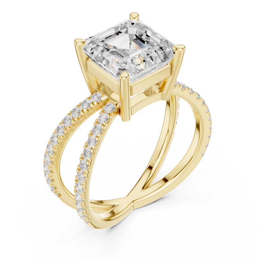Gold Eclipse Radiance Square Band Ring Right View