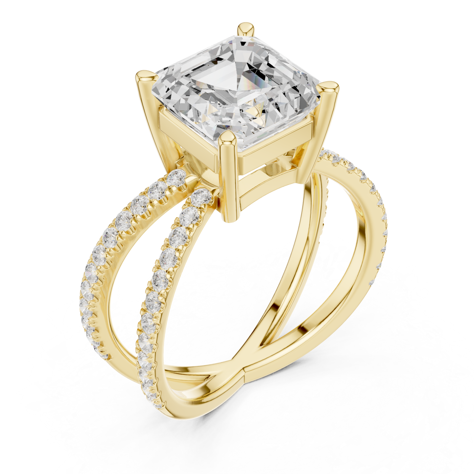 Gold Eclipse Radiance Square Band Ring Right View