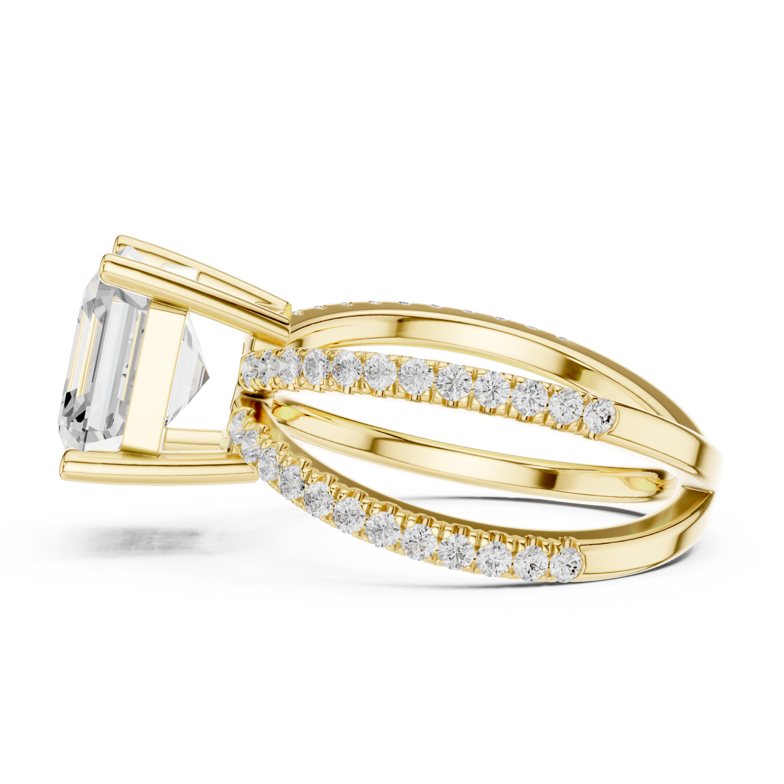  Gold Eclipse Radiance Square Band Ring Side View